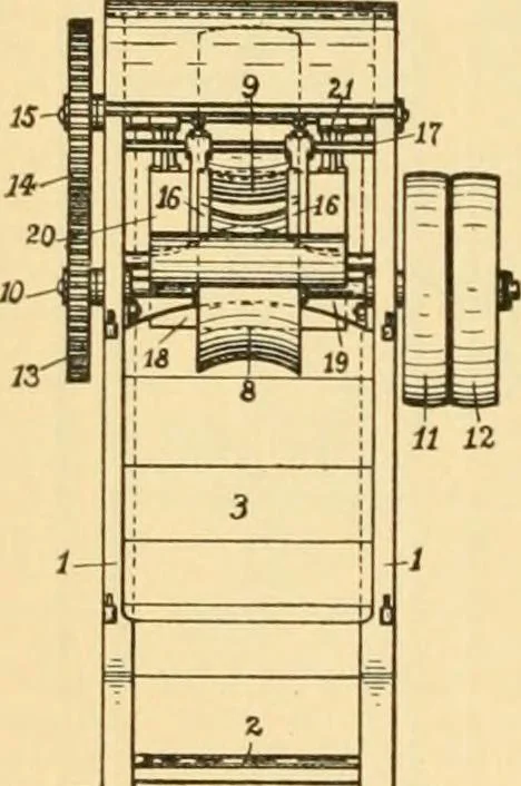 An illustration from A treatise, giving a thorough description of the properties and supply of the fibres, as well as the various processes required for converting wool, cotton, silk from fibre to finished goods, covering both woven and knit goods ... construction of the most modern improvements to preparatory machinery ... accessories relating to construction and equipment of modern textile manufacturing plants .., 1895, leaf 309