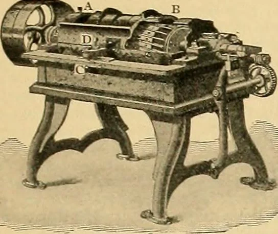 An illustration from A treatise, giving a thorough description of the properties and supply of the fibres, as well as the various processes required for converting wool, cotton, silk from fibre to finished goods, covering both woven and knit goods ... construction of the most modern improvements to preparatory machinery ... accessories relating to construction and equipment of modern textile manufacturing plants .., 1895, leaf 312