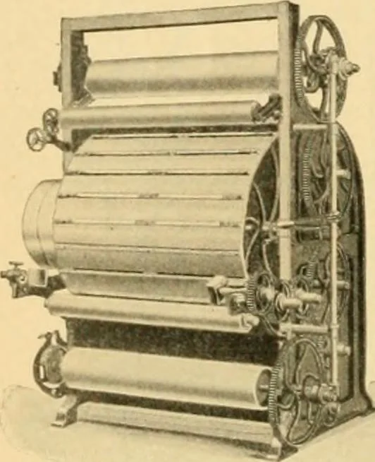 An illustration from A treatise, giving a thorough description of the properties and supply of the fibres, as well as the various processes required for converting wool, cotton, silk from fibre to finished goods, covering both woven and knit goods ... construction of the most modern improvements to preparatory machinery ... accessories relating to construction and equipment of modern textile manufacturing plants .., 1895, leaf 325