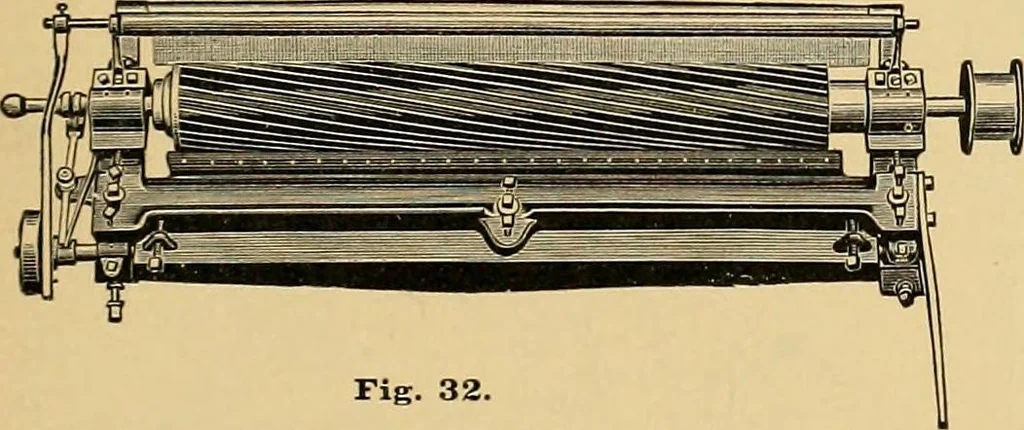 An illustration from A treatise, giving a thorough description of the properties and supply of the fibres, as well as the various processes required for converting wool, cotton, silk from fibre to finished goods, covering both woven and knit goods ... construction of the most modern improvements to preparatory machinery ... accessories relating to construction and equipment of modern textile manufacturing plants .., 1895, leaf 338