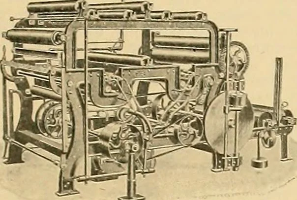An illustration from A treatise, giving a thorough description of the properties and supply of the fibres, as well as the various processes required for converting wool, cotton, silk from fibre to finished goods, covering both woven and knit goods ... construction of the most modern improvements to preparatory machinery ... accessories relating to construction and equipment of modern textile manufacturing plants .., 1895, leaf 368