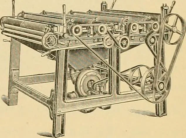 An illustration from A treatise, giving a thorough description of the properties and supply of the fibres, as well as the various processes required for converting wool, cotton, silk from fibre to finished goods, covering both woven and knit goods ... construction of the most modern improvements to preparatory machinery ... accessories relating to construction and equipment of modern textile manufacturing plants .., 1895, leaf 376