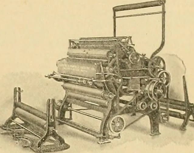 An illustration from A treatise, giving a thorough description of the properties and supply of the fibres, as well as the various processes required for converting wool, cotton, silk from fibre to finished goods, covering both woven and knit goods ... construction of the most modern improvements to preparatory machinery ... accessories relating to construction and equipment of modern textile manufacturing plants .., 1895, leaf 378