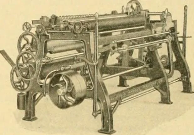 An illustration from A treatise, giving a thorough description of the properties and supply of the fibres, as well as the various processes required for converting wool, cotton, silk from fibre to finished goods, covering both woven and knit goods ... construction of the most modern improvements to preparatory machinery ... accessories relating to construction and equipment of modern textile manufacturing plants .., 1895, leaf 379
