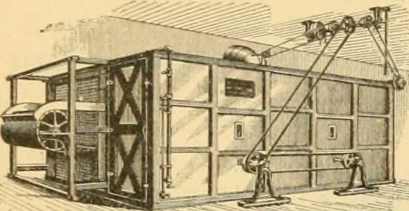 An illustration from A treatise, giving a thorough description of the properties and supply of the fibres, as well as the various processes required for converting wool, cotton, silk from fibre to finished goods, covering both woven and knit goods ... construction of the most modern improvements to preparatory machinery ... accessories relating to construction and equipment of modern textile manufacturing plants .., 1895, leaf 431
