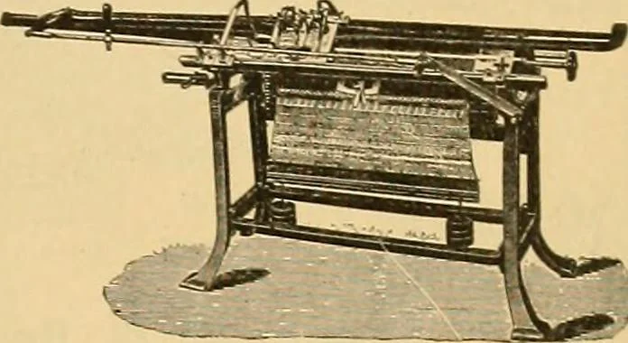 An illustration from A treatise, giving a thorough description of the properties and supply of the fibres, as well as the various processes required for converting wool, cotton, silk from fibre to finished goods, covering both woven and knit goods ... construction of the most modern improvements to preparatory machinery ... accessories relating to construction and equipment of modern textile manufacturing plants .., 1895, leaf 448