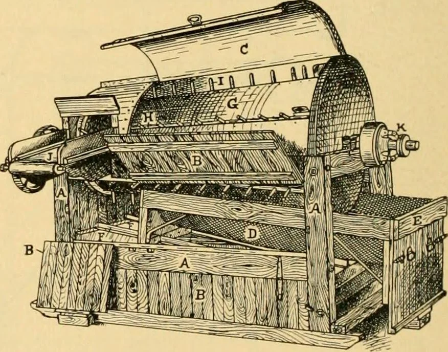 An illustration from A treatise, giving a thorough description of the properties and supply of the fibres, as well as the various processes required for converting wool, cotton, silk from fibre to finished goods, covering both woven and knit goods ... construction of the most modern improvements to preparatory machinery ... accessories relating to construction and equipment of modern textile manufacturing plants .., 1895, leaf 63