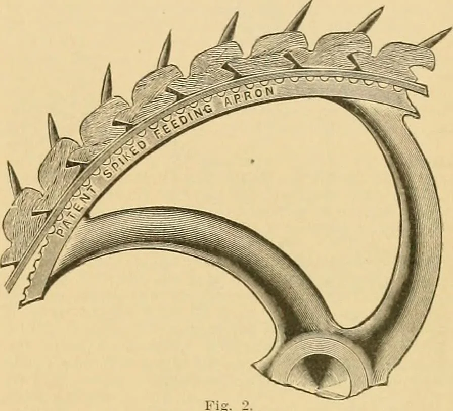An illustration from A treatise, giving a thorough description of the properties and supply of the fibres, as well as the various processes required for converting wool, cotton, silk from fibre to finished goods, covering both woven and knit goods ... construction of the most modern improvements to preparatory machinery ... accessories relating to construction and equipment of modern textile manufacturing plants .., 1895, leaf 72
