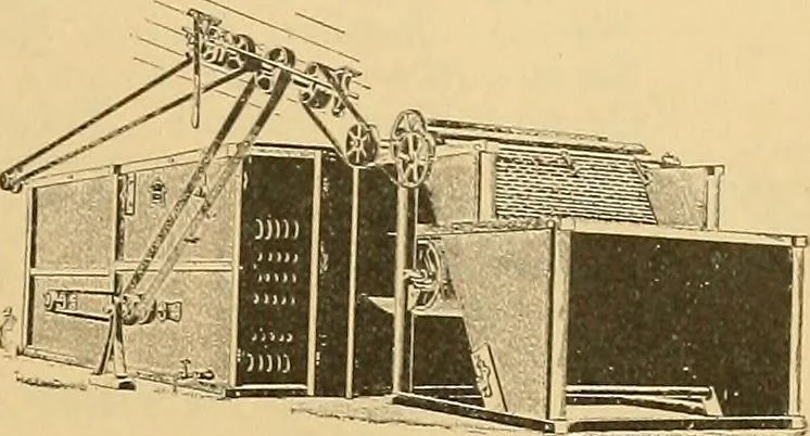 An illustration from A treatise, giving a thorough description of the properties and supply of the fibres, as well as the various processes required for converting wool, cotton, silk from fibre to finished goods, covering both woven and knit goods ... construction of the most modern improvements to preparatory machinery ... accessories relating to construction and equipment of modern textile manufacturing plants .., 1895, leaf 8