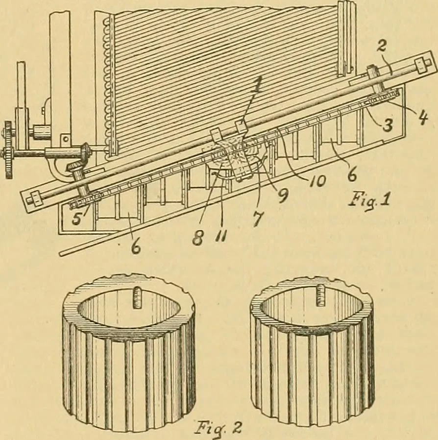 An illustration from A treatise, giving a thorough description of the properties and supply of the fibres, as well as the various processes required for converting wool, cotton, silk from fibre to finished goods, covering both woven and knit goods ... construction of the most modern improvements to preparatory machinery ... accessories relating to construction and equipment of modern textile manufacturing plants .., 1895, leaf 80