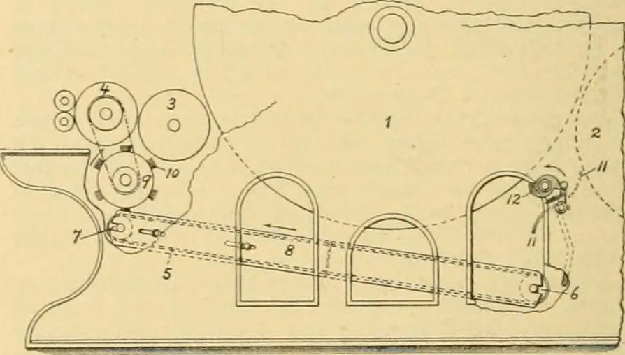 An illustration from A treatise, giving a thorough description of the properties and supply of the fibres, as well as the various processes required for converting wool, cotton, silk from fibre to finished goods, covering both woven and knit goods ... construction of the most modern improvements to preparatory machinery ... accessories relating to construction and equipment of modern textile manufacturing plants .., 1895, leaf 85