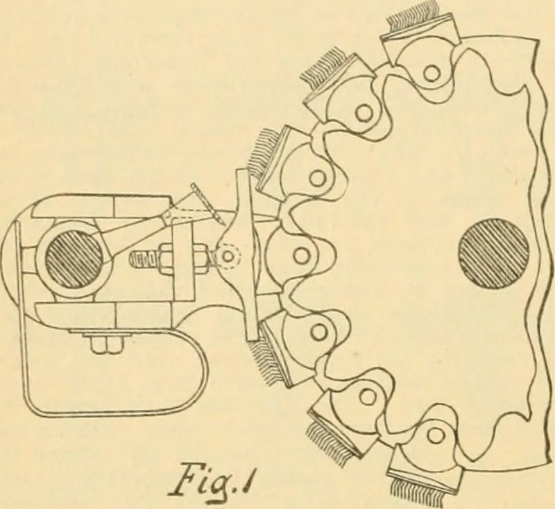 An illustration from A treatise, giving a thorough description of the properties and supply of the fibres, as well as the various processes required for converting wool, cotton, silk from fibre to finished goods, covering both woven and knit goods ... construction of the most modern improvements to preparatory machinery ... accessories relating to construction and equipment of modern textile manufacturing plants .., 1895, leaf 95