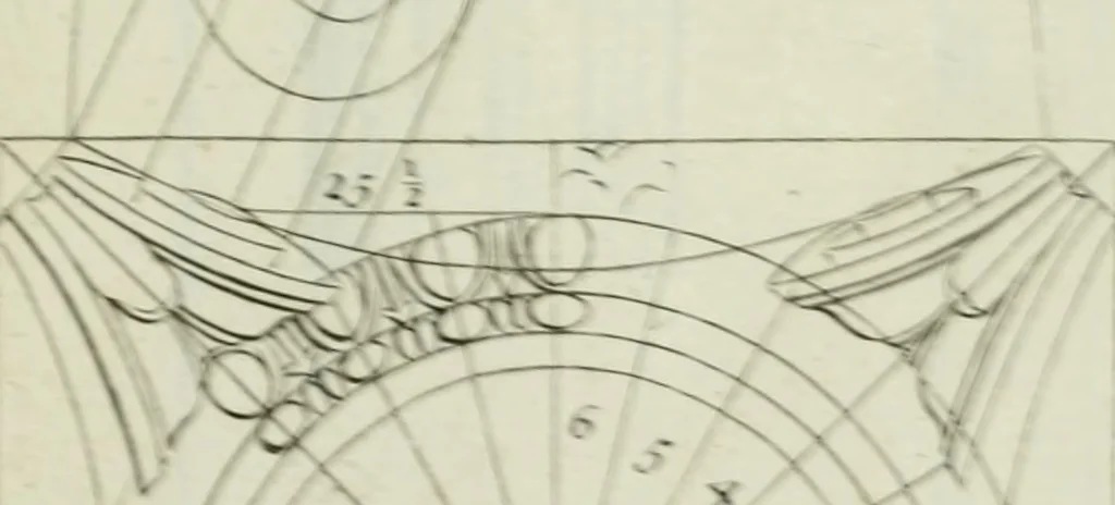 An illustration from A treatise of architecture, with remarks and observations : necessary for young people, who would apply themselves to that noble art, 1732, leaf 208
