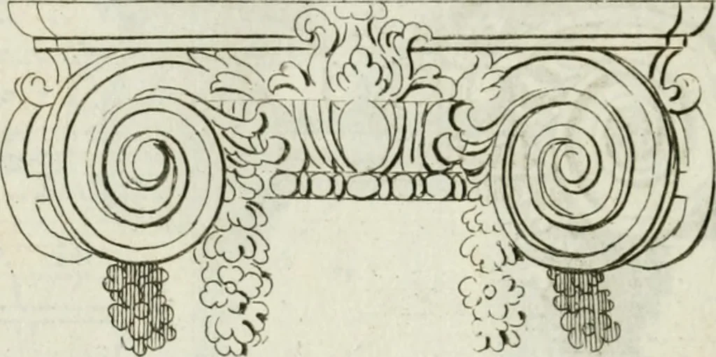 An illustration from A treatise of architecture, with remarks and observations : necessary for young people, who would apply themselves to that noble art, 1732, leaf 209