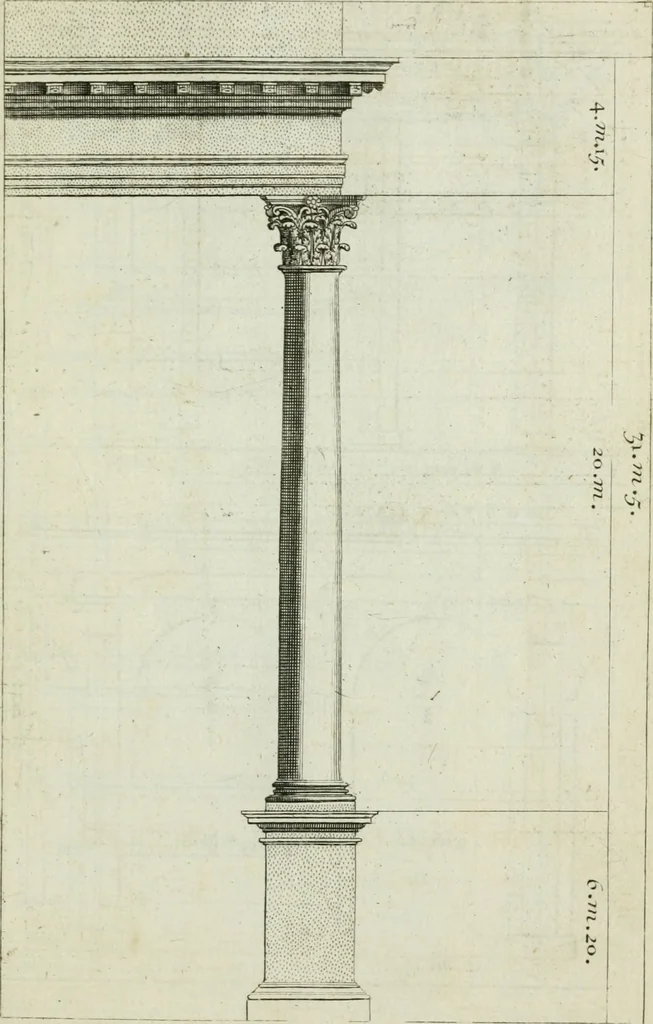 An illustration from A treatise of architecture, with remarks and observations : necessary for young people, who would apply themselves to that noble art, 1732, leaf 234