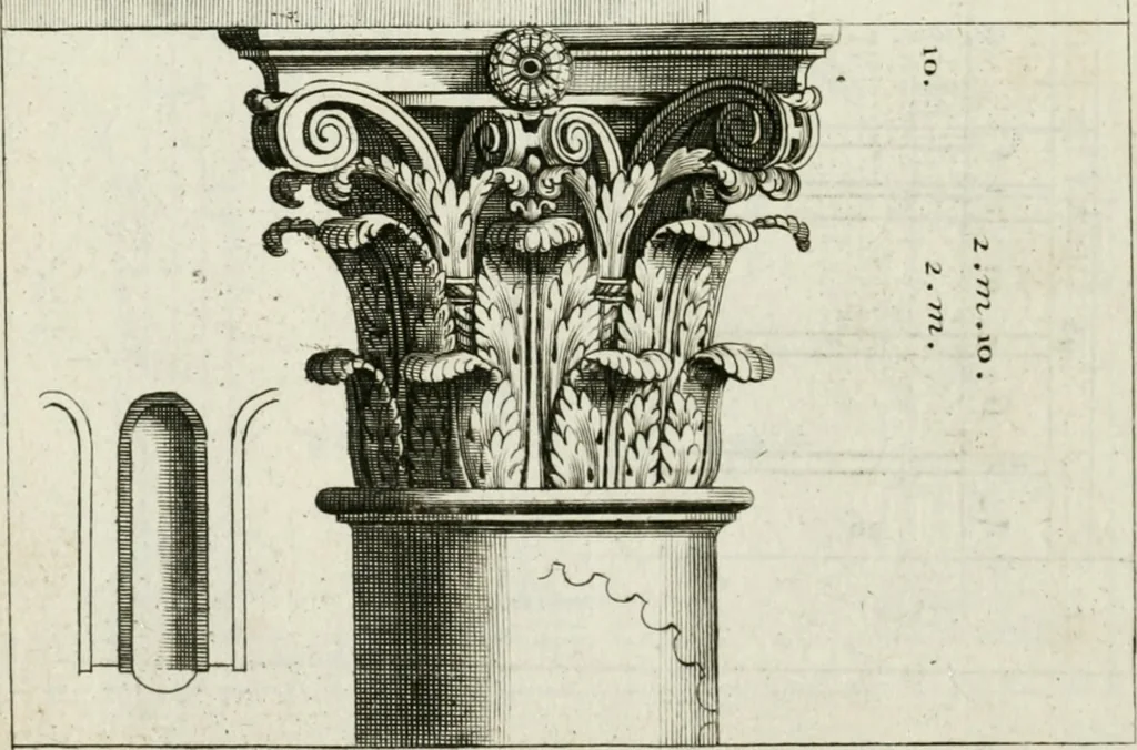 An illustration from A treatise of architecture, with remarks and observations : necessary for young people, who would apply themselves to that noble art, 1732, leaf 237