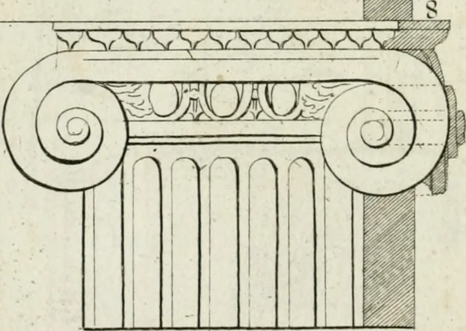 An illustration from A treatise of architecture, with remarks and observations : necessary for young people, who would apply themselves to that noble art, 1732, leaf 265