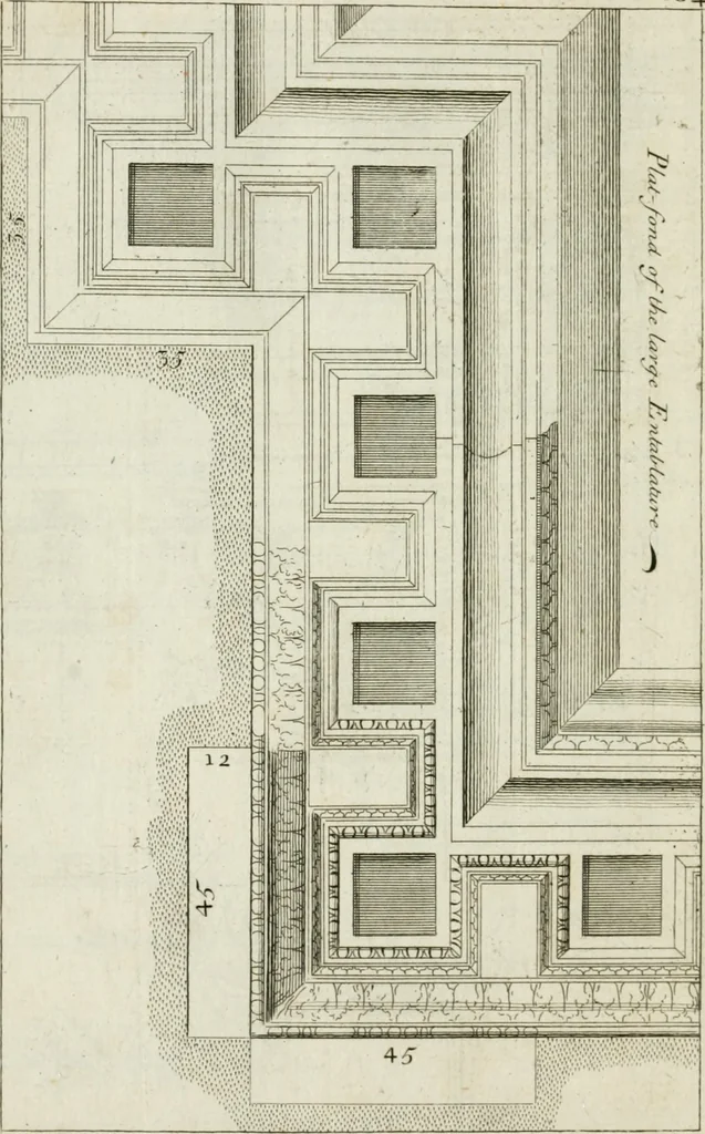 An illustration from A treatise of architecture, with remarks and observations : necessary for young people, who would apply themselves to that noble art, 1732, leaf 273