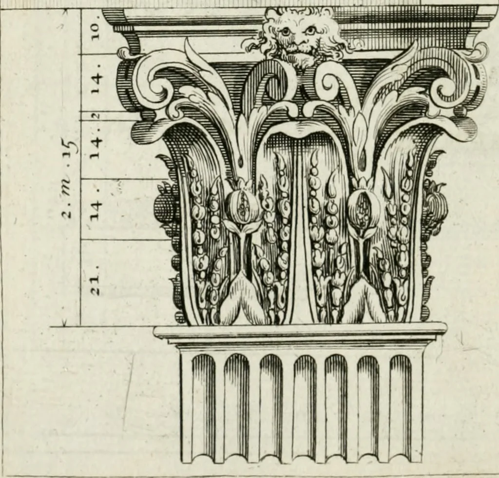 An illustration from A treatise of architecture, with remarks and observations : necessary for young people, who would apply themselves to that noble art, 1732, leaf 277