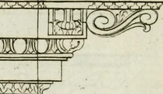 An illustration from A treatise of architecture, with remarks and observations : necessary for young people, who would apply themselves to that noble art, 1732, leaf 283