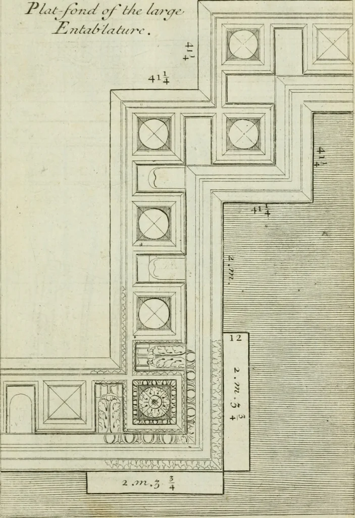 An illustration from A treatise of architecture, with remarks and observations : necessary for young people, who would apply themselves to that noble art, 1732, leaf 284
