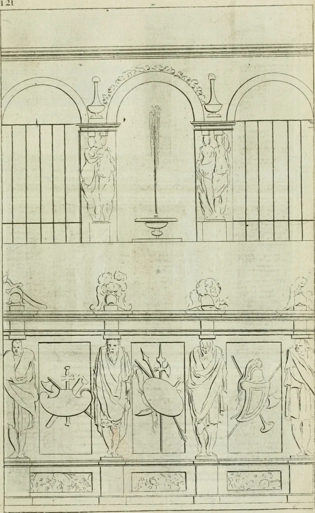 An illustration from A treatise of architecture, with remarks and observations : necessary for young people, who would apply themselves to that noble art, 1732, leaf 290