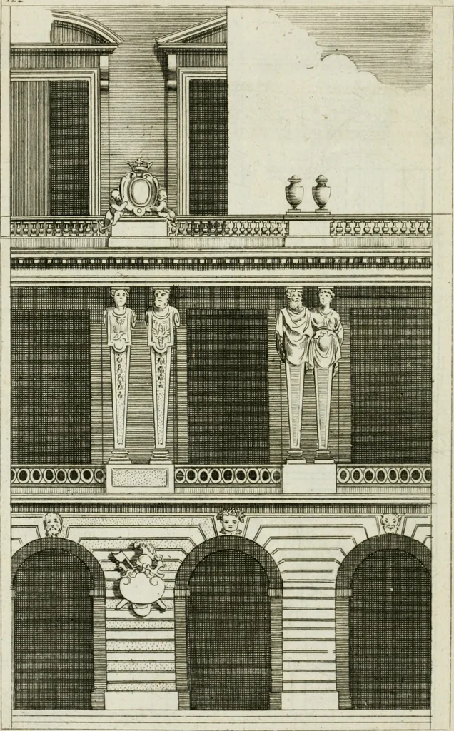 An illustration from A treatise of architecture, with remarks and observations : necessary for young people, who would apply themselves to that noble art, 1732, leaf 291
