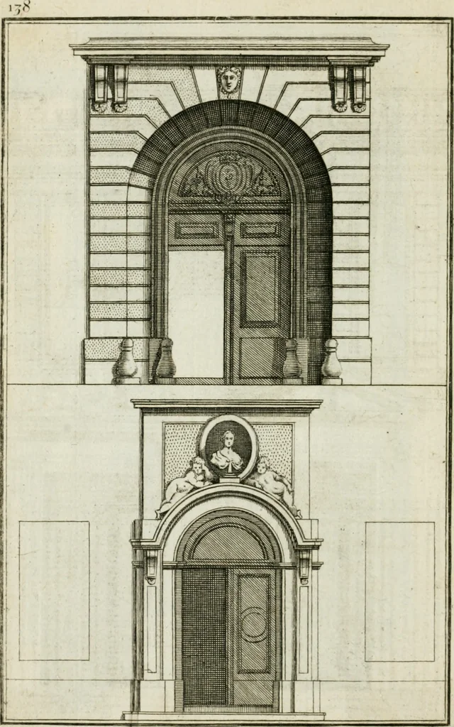 An illustration from A treatise of architecture, with remarks and observations : necessary for young people, who would apply themselves to that noble art, 1732, leaf 307