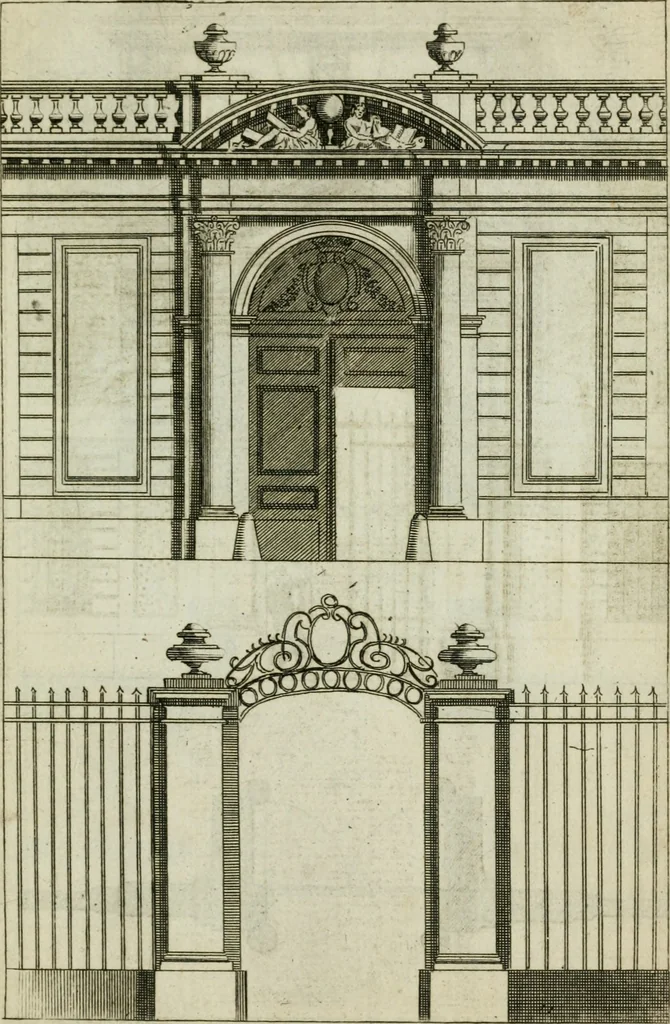 An illustration from A treatise of architecture, with remarks and observations : necessary for young people, who would apply themselves to that noble art, 1732, leaf 308