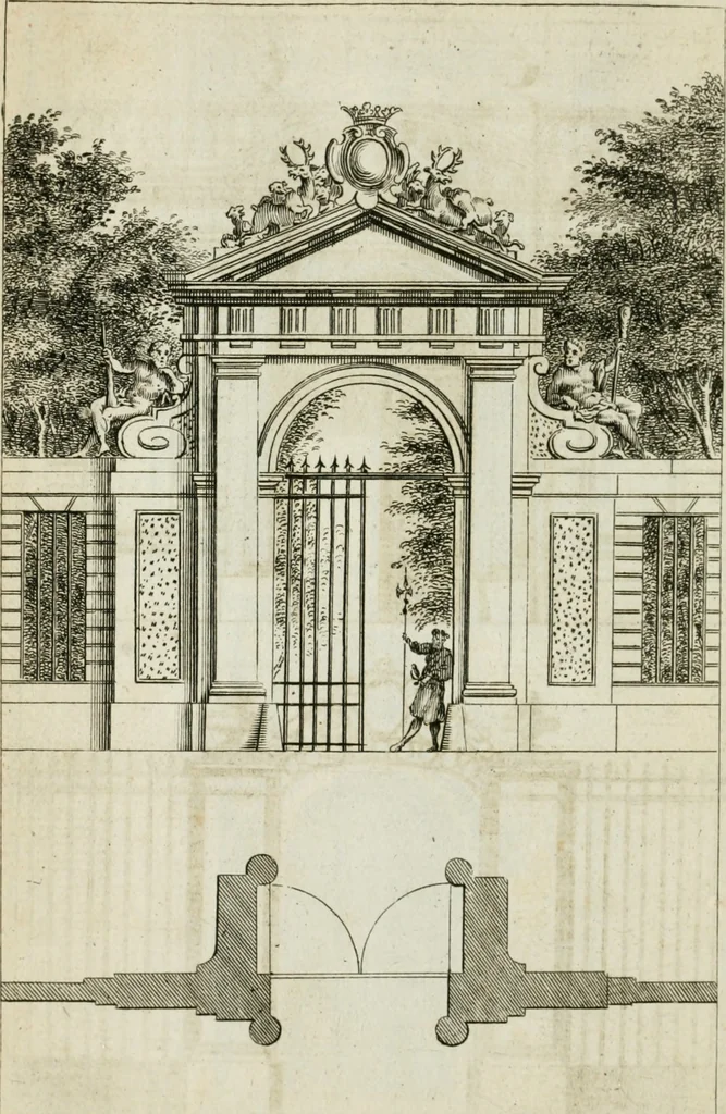 An illustration from A treatise of architecture, with remarks and observations : necessary for young people, who would apply themselves to that noble art, 1732, leaf 309