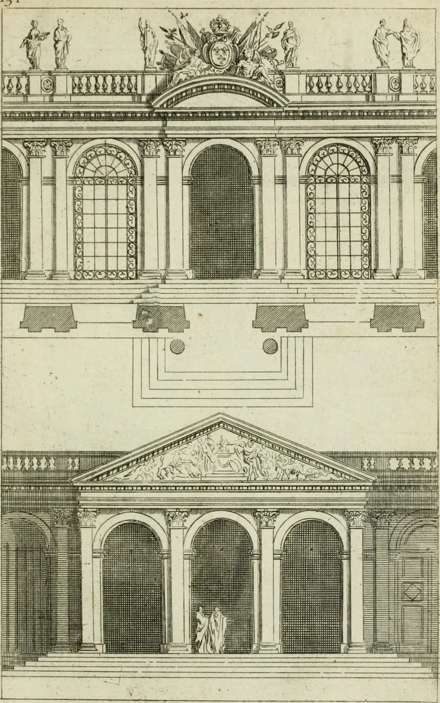 An illustration from A treatise of architecture, with remarks and observations : necessary for young people, who would apply themselves to that noble art, 1732, leaf 320