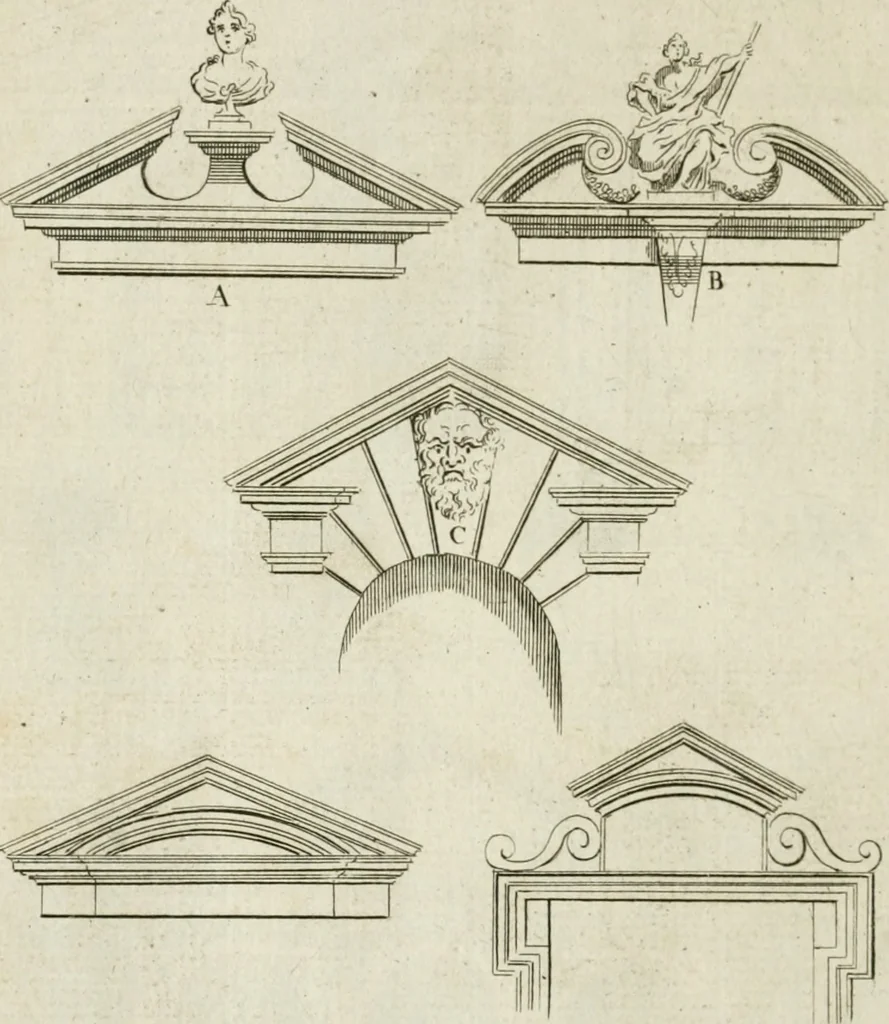 An illustration from A treatise of architecture, with remarks and observations : necessary for young people, who would apply themselves to that noble art, 1732, leaf 321