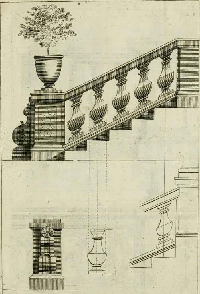 An illustration from A treatise of architecture, with remarks and observations : necessary for young people, who would apply themselves to that noble art, 1732, leaf 330
