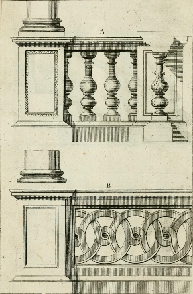 An illustration from A treatise of architecture, with remarks and observations : necessary for young people, who would apply themselves to that noble art, 1732, leaf 331