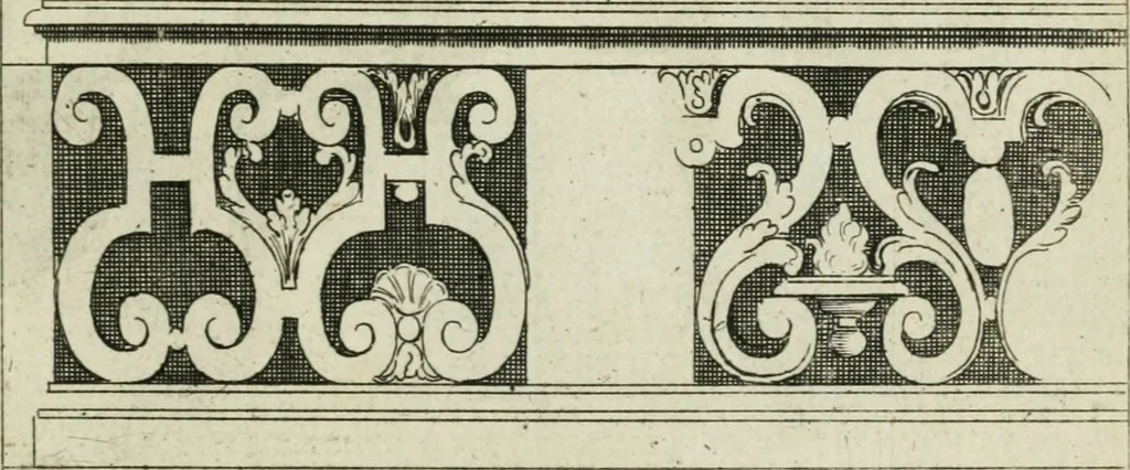 An illustration from A treatise of architecture, with remarks and observations : necessary for young people, who would apply themselves to that noble art, 1732, leaf 332
