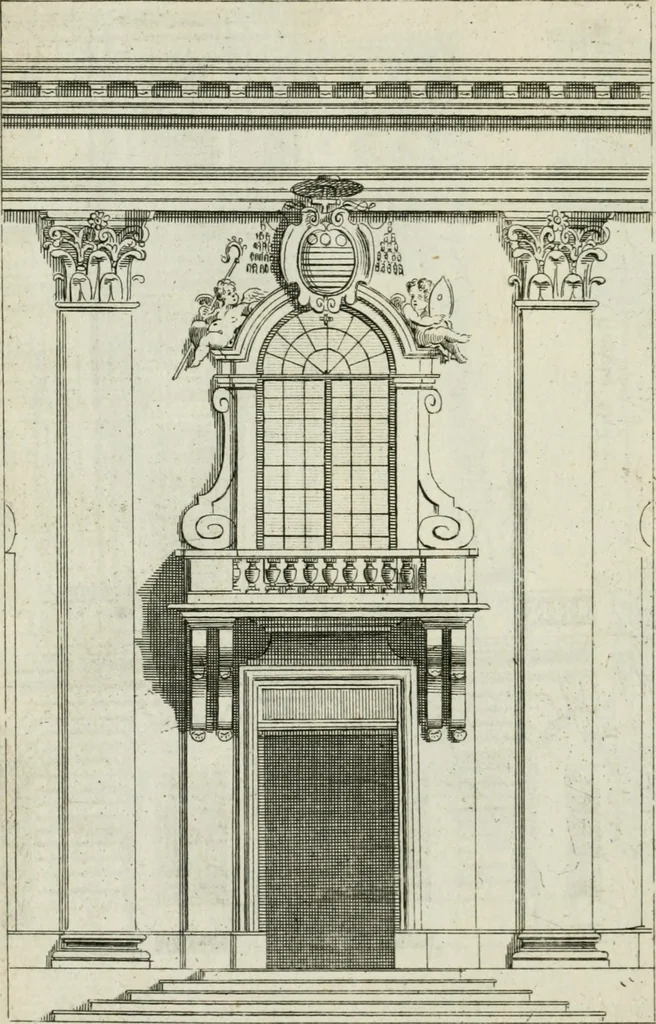 An illustration from A treatise of architecture, with remarks and observations : necessary for young people, who would apply themselves to that noble art, 1732, leaf 335