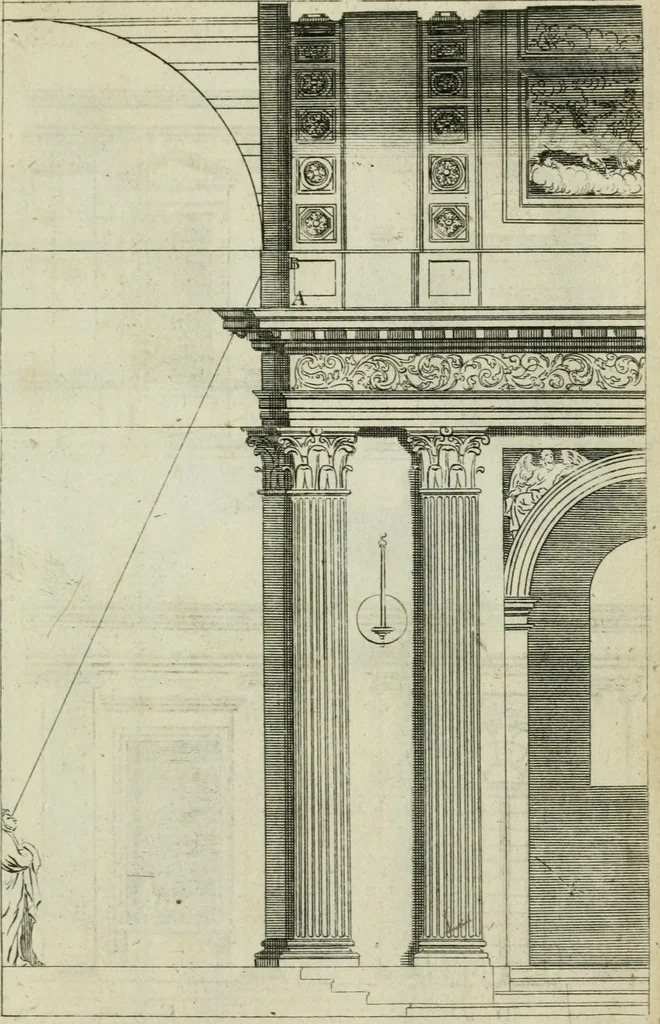 An illustration from A treatise of architecture, with remarks and observations : necessary for young people, who would apply themselves to that noble art, 1732, leaf 336