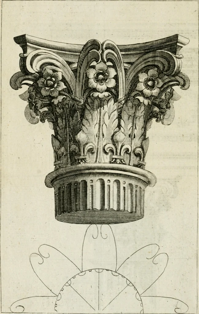 An illustration from A treatise of architecture, with remarks and observations : necessary for young people, who would apply themselves to that noble art, 1732, leaf 347