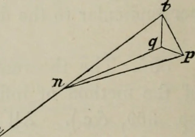 An illustration from A treatise on the analytic geometry of three dimensions, 1882, leaf 387