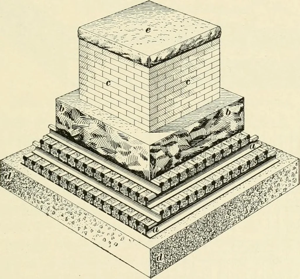 An illustration from A treatise on architecture and building construction, 1899, leaf 42