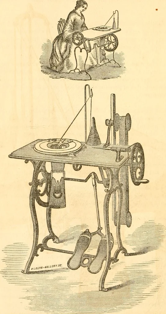 An illustration from Treatise on the art of knitting, with a history of the knitting loom: comprising an interesting account of its origin, and of its recent wonderful improvements, 1861, leaf 39