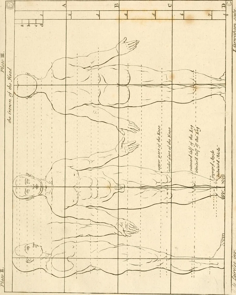 An illustration from A treatise on the art of painting, in all its branches; accompanied by seventy engraved plates, and exemplified by remarks on the paintings of the best masters .., 1817, leaf 14