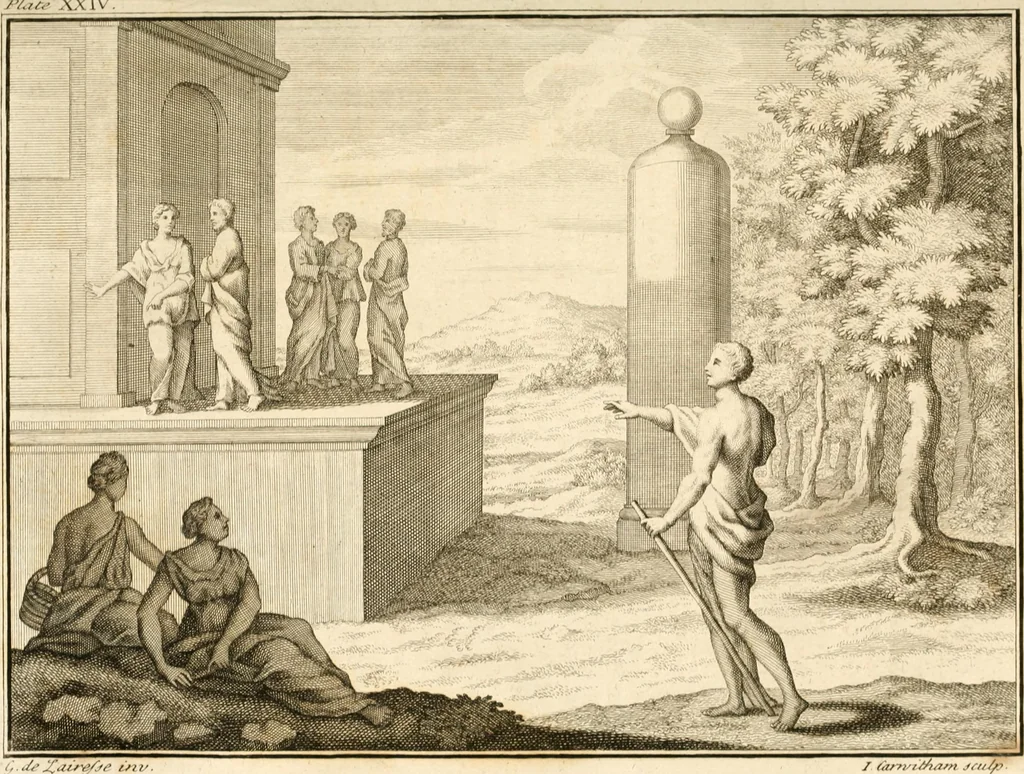 An illustration from A treatise on the art of painting, in all its branches; accompanied by seventy engraved plates, and exemplified by remarks on the paintings of the best masters .., 1817, leaf 190