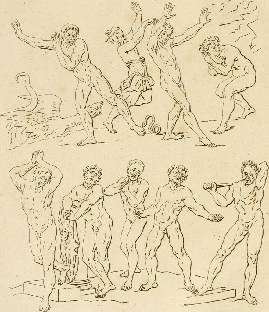 An illustration from A treatise on the art of painting, in all its branches; accompanied by seventy engraved plates, and exemplified by remarks on the paintings of the best masters .., 1817, leaf 25