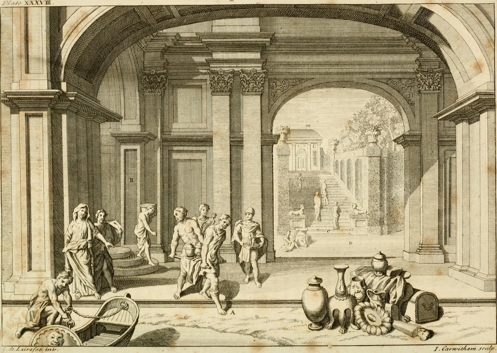 An illustration from A treatise on the art of painting, in all its branches; accompanied by seventy engraved plates, and exemplified by remarks on the paintings of the best masters .., 1817, leaf 255