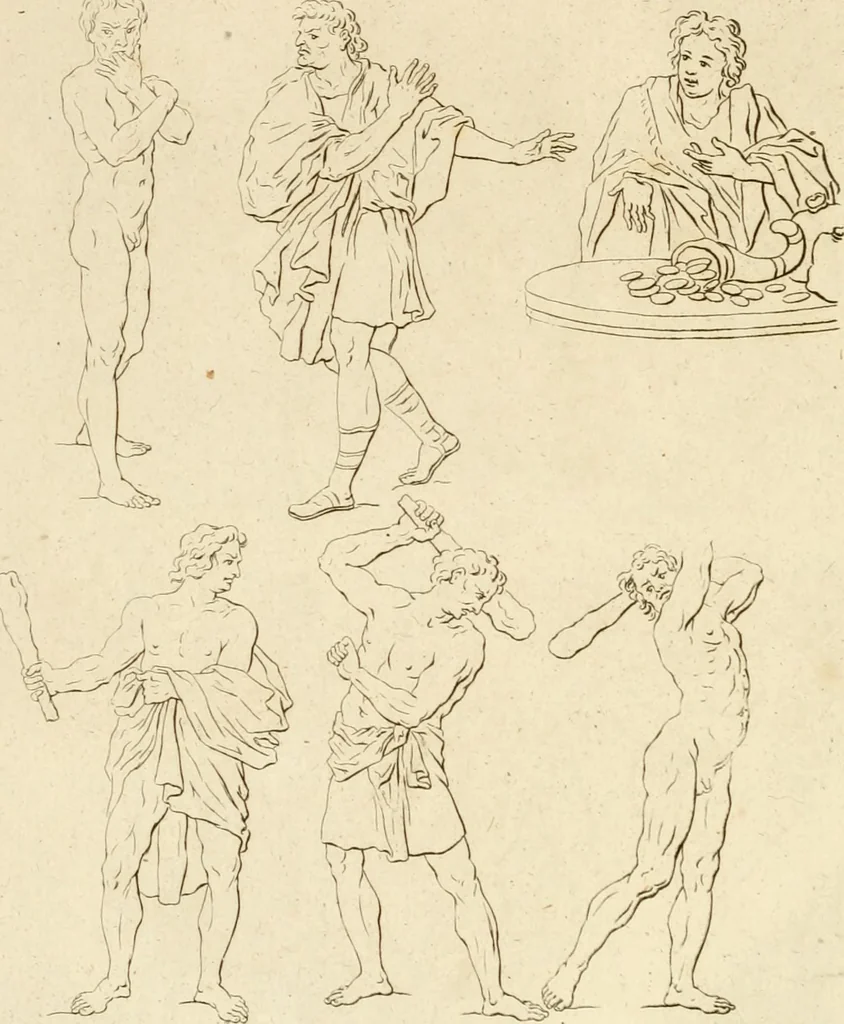 An illustration from A treatise on the art of painting, in all its branches; accompanied by seventy engraved plates, and exemplified by remarks on the paintings of the best masters .., 1817, leaf 27