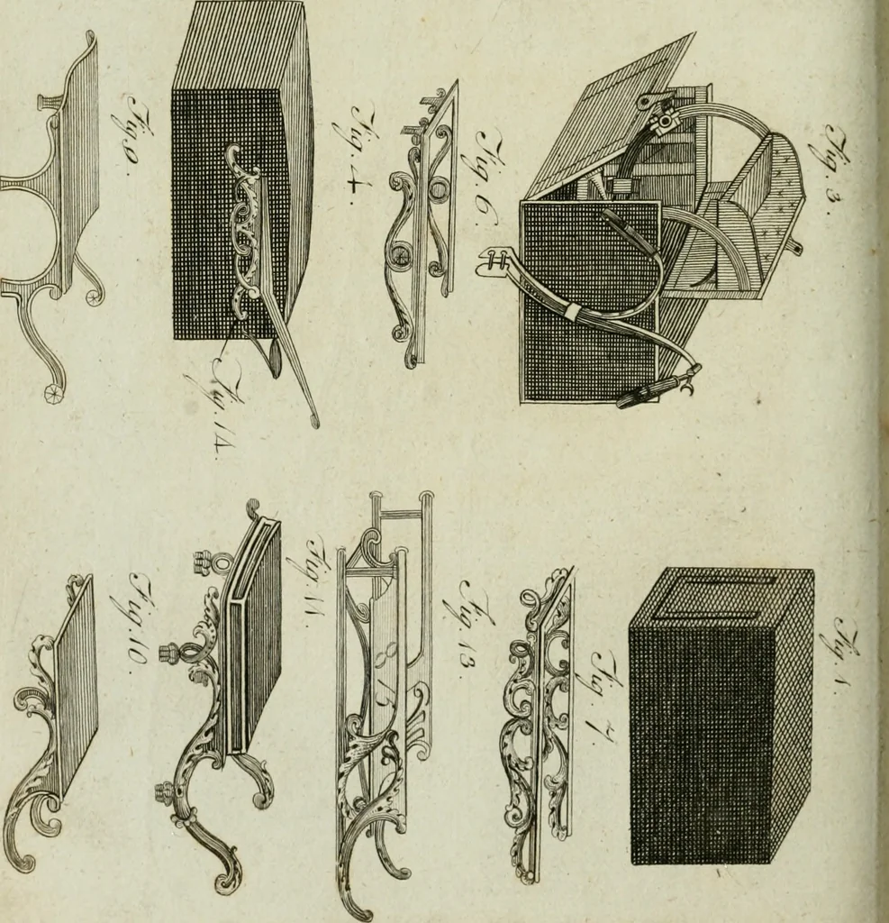 An illustration from A treatise on carriages : comprehending coaches, chariots, phaetons, curricles, whiskies, &c. : together with their proper harness, in which the fair prices of every article are accurately stated, 1796, leaf 183
