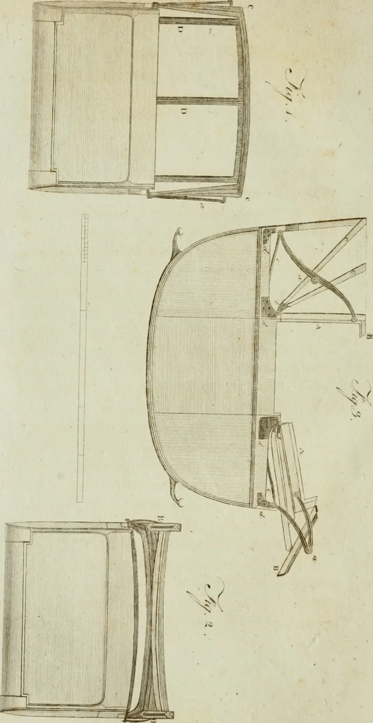 An illustration from A treatise on carriages : comprehending coaches, chariots, phaetons, curricles, whiskies, &c. : together with their proper harness, in which the fair prices of every article are accurately stated, 1796, leaf 65