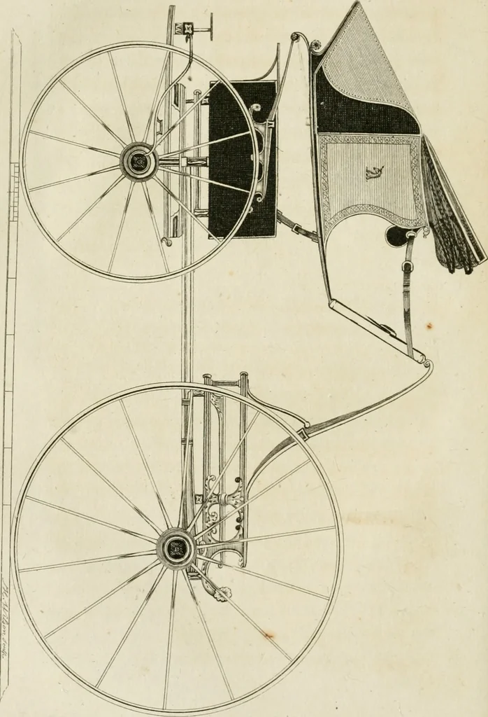 An illustration from A treatise on carriages : comprehending coaches, chariots, phaetons, curricles, whiskies, &c. : together with their proper harness, in which the fair prices of every article are accurately stated, 1796, leaf 117