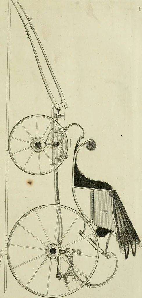 An illustration from A treatise on carriages : comprehending coaches, chariots, phaetons, curricles, whiskies, &c. : together with their proper harness, in which the fair prices of every article are accurately stated, 1796, leaf 140